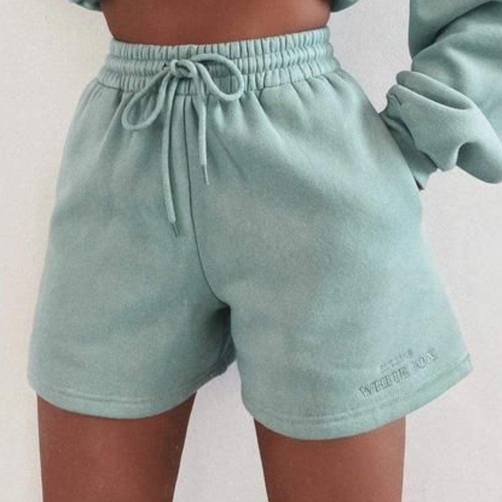 NWT White Fox Along For The Ride Sage Lounge Sweat Shorts